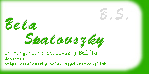 bela spalovszky business card